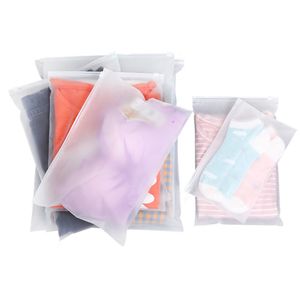 Frosted Rits Seal Plastic Tas Draagbare Reizen Opbergzakken Reclosable Packaging Pouch voor Gift Kleding Sieraden Voedsel