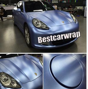 Frosty Blue Satin Metallic Vinyl Wrap voor autowikkeling met luchtbubbel Air Releae Truck Covering Coating Maat 152x20mroll 497989388