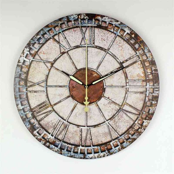 Horloge murale décorative congelée Design moderne Garantie 3 ans Muet Grande horloge murale Montre Shabby Chic Home Decor Salon Klok 210401