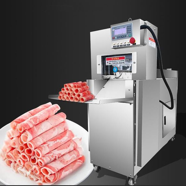 Rebanadora de carne congelada Máquina rebanadora de cepilladora de carne comercial Maquinaria automática para cortar rollos de carne de cordero