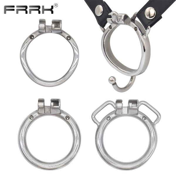 FRRK K01 K02 K03 K04 anneaux de pénis en métal pour Cage de chasteté FRRK utilise une sangle de verrouillage intégrée ceinture en polyuréthane 40mm 45mm 50mm 55mm boutique de jouets sexuels 220606