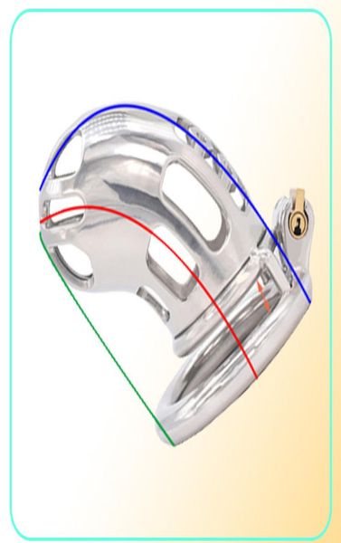 FRRK Strapon mâle ceinture coq Cage hommes en acier inoxydable adulte BDSM jouets sexuels en métal anneaux de pénis sangle sur serrure dispositif de bondage 6840692