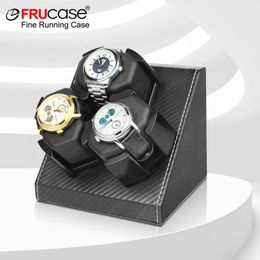 FRUCASE PU Watch Winder para relojes automáticos enrollador automático para 3 relojes 240117