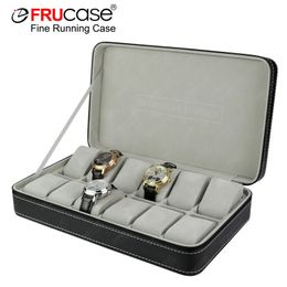 Frucase horlogebox PU Leather Watch Case horloge opbergdoos voor kwarts watcches sieradendozen weergave cadeau 240423