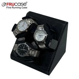 Enrouleur de montre FRUCase pour les montres automatiques Enrouleur automatique pour 3 montres 2 Modes de rotation Case de stockage Mémoire de coton 240416