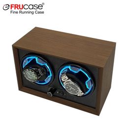 Frucase Wooden Watch Winder for Automatic Watches 2 Box Jewelry Display Collector Storage avec léger 240412