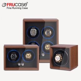 Enrouleur de montre en bois Frruase pour montres automatiques Boîte de bijoux Watch Display Collector Storage avec LED 240412