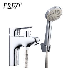 Frud 1set accesorio de baño grifos de aleación de zinc con cabezal de ducha de mano inodoro lavabo lavabo grifo baño lavabo grifo mezclador de agua T200107