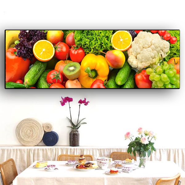 Cuadros de cocina de frutas y verduras, pintura en lienzo, carteles escandinavos e impresiones, arte de pared moderno, imagen de comida para sala de estar