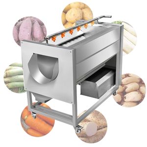 Fruit en groent Peeling Wasmachine Commerciële borstel aardappel zoete radijs gember lotus wortel peeling machine te koop