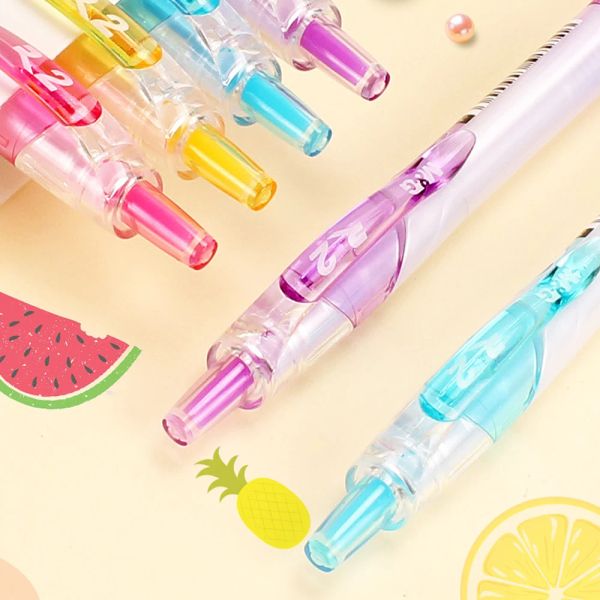 Pen de pelota retráctil con sabor a frutas 0.38 mm Pensas de bolsas de tinta azul para recarga de accesorios de la oficina Learning Stationeries