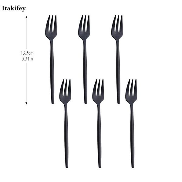 Fruit Fork Spoon lnife Set Gâteau en acier inoxydable pour dessert Red Small Fork Rainbow Dessert Creativity Fork For Drop Y285V