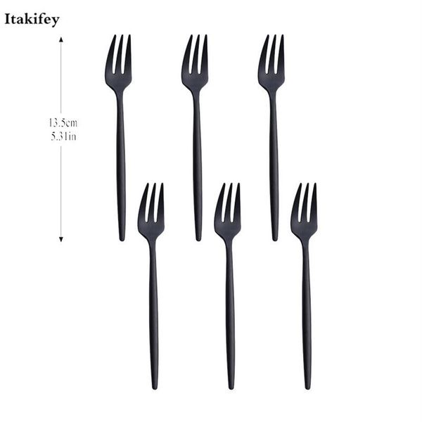 Fruit Fork Spoon lnife Set Gâteau en acier inoxydable pour le dessert Red Small Fork Rainbow Dessert Creativity Fork For Drop Y228N