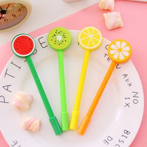 Fruit Lollipop Vormige Ballpoint Pens Creative Gel Cartoon Ballpoints Pen Home Office Pen Studenten Stationerij Zwart 0,5 mm