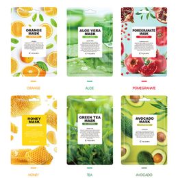 Fruit hydraterende gezichtsmasker Aloë Groene thee avocado honing oranje granaatappel essentie heldere huid voeding gezicht maskers voor vrouwen