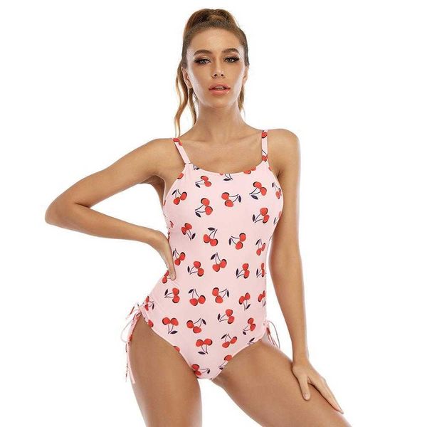 Motif de fruits frais dos nu Sexy Bikinis femmes une pièce maillot de bain imprimé Triangle maillot de bain