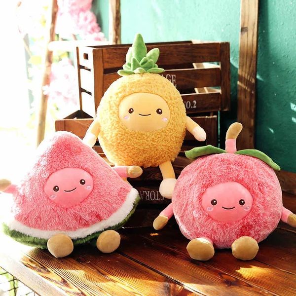 Fruit peluche jouet créatif cerise poupée pastèque ananas canapé-oreiller de canapé-oreiller