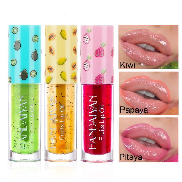 Serie de frutas, aceite de labios, cristal, hidratante labial, labios transparentes, Sexy, madre, fruncido, brillo, brillo de labios rosa, voltaje, regordete de labios