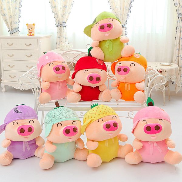 Série de fruits en coton PP, cochon McDull en peluche avec chapeau, jouets en peluche doux, jolies poupées cochon, jouets pour enfants, cadeaux d'anniversaire, 8 styles