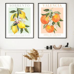 Fruits simplicité toile peinture citron Orange Vintage affiches et impressions mur Art mur photos cuisine salle à manger décor à la maison w06