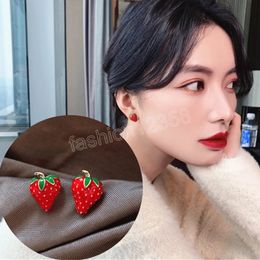 Fruit Stud Earring Leuke Petite Strawberry Oorbellen Straat Schieten Oorbellen Mode-sieraden