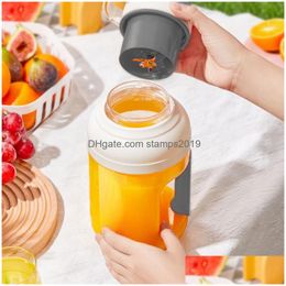 Fruit Groente Gereedschap 1,5L Draagbare Juicer Blender Mixer Oplaadbare Elektrische Smoothie Draadloze Mixers Oranje Squeezer Drop Deliv Dhrje