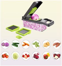 Herramientas de vegetales frutas 13in1 Chopper Alimentos multifuncionales s Cotter Slicer Cutter Dicer Veggie con 7 cuchillas 2211111112948637 Licper 221111294863