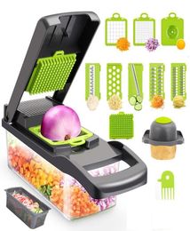 Outils de légumes de fruits 13in1 Chopper alimentaires multifonctionnels S oignon coupéur de coupe Veggie dicer avec 7 lames 2211116226321