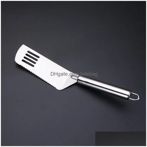 Fruitgroentegereedschap 1 st roestvrijstalen kaaskaas Slicer Steak Pizza Shovel MTI-Purpose per kookkeukengadget Drop Deli DHT09