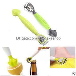 Fruit Vegetable Tools 2 In 1 Handmatig Lemon Rooster draagbare mtifunctionele sapperlijke praktische squeezer opener schraper keukengadgets d dhrvi