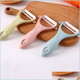 Fruitgroentegereedschap 3 kleuren keramische groentefruit peeler creatieve bestek snijslicer kookgereedschap keuken accessoires gadge dhecn