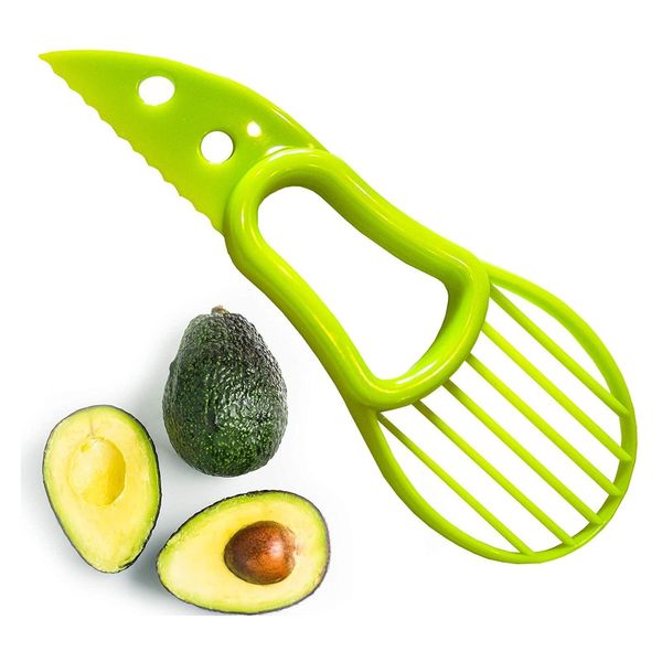 Outils de fruits et légumes 3 en 1 trancheuse d'avocat couteau de coupe multifonction séparateur d'éplucheur en plastique séparateur de beurre de karité Gadgets de cuisine à DH31F