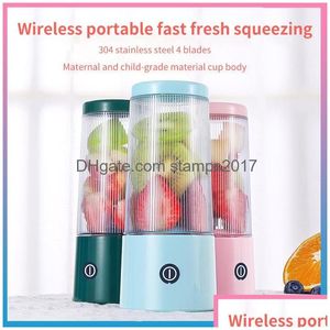 Fruit Groente Gereedschap 350Ml Draagbare Blender Cup Juicer Reizen Mini Elektrische Mixer Citroenpers Oranje Smoothie Drop Delivery Ho Dhtly