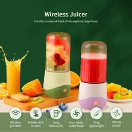 Fruits Légumes Outils 500ML Portable Juicer USB Électrique Mini Smoothie Blender 4 Couteau Mélangeur S Coupe Squeezer Bébé Alimentaire Sans Fil 230320