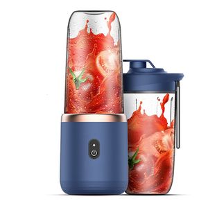 Herramientas de frutas y verduras 6 cuchillas Exprimidor eléctrico Taza de jugo portátil Cocina Procesador de alimentos Exprimidor Licuadora Mezclador Trituradora de hielo Carga USB 230320