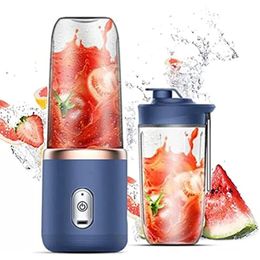 Outils de fruits et légumes 6 lames Juicer Cup 400ML USB Smoothie Blender Cup Mini charge Fruit Squeezer Food Mixer Ice Crusher Portable Wireless Juicers 231202