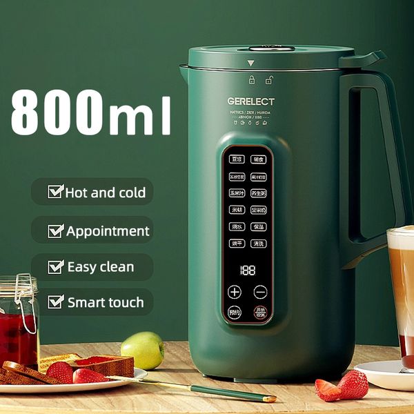 Herramientas de frutas y verduras 800ml Máquina de leche de soja Exprimidor eléctrico Multifuncional Romper la pared Calentamiento automático Cocinar Soy Maker 220V 230802