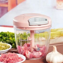 Fruitgroentegereedschap 900 ml knoflook chopper handleiding roteren snijder snijmachine breker keuken gadget blenders vleesmolen 230201