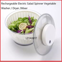 Herramientas de frutas y verduras Ensalada eléctrica automática Spinner Coladores de alimentos Herramienta para hacer ensaladas Lavadora de verduras multifuncional Ensalada Secadora de verduras Mezclador 230714