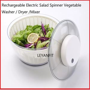 Fruit Vegetable Tools Automatic Electric Salad Spinner Food Strainers Salad Making Tool Multifunctional Vegetable Washer Salad Vegetable Dryer Mixer 230714