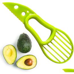 Herramientas de frutas y verduras Cortador de aguacate Mti-Función 3 en 1 Cuchillo cortador Plástico Pelador Separador Karité Corer Mantequilla Gadgets Cocina Gota DHJDK