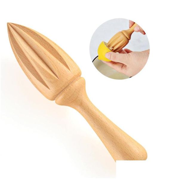 Herramientas de frutas y verduras Exprimidor de limón de haya Exprimidor de madera manual Extractor de jugo de cítricos de naranja Escariador 16X3.5Cm Sin La Dhgarden Dhlkn