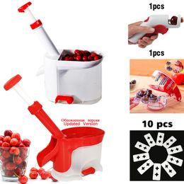 Fruit Vegetable Tools Cherry Corer With Container Kitchen Gadgets Novelty Super Pitter Stone Remover Machine 230810