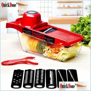 Outils de légumes de fruits Outils de légumes de fruits créatifs Slicer Cutter avec lame en acier inoxydable Éplucheur de pommes de terre manuel Râpe à carottes Dic Dhsr1