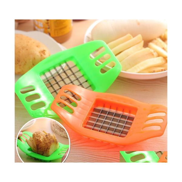 Fruits Légumes Outils Creative Potato Chip Cutter Pommes de terre en acier inoxydable Chips Chopper Cuisine Gadgets Accessoires Gros Dro Dhrhm