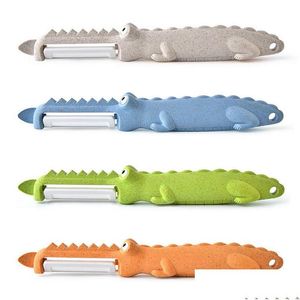 Frutas Herramientas Vegetales Cocodrilo Cerámica Peeler Cartoon Scra Scales Peeling Knife Potato Apple Tool Drop Delivery Home Garden Kitch Dhfnw