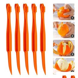 Herramientas de frutas y verduras Fácil de abrir Pelador de naranjas Plástico Limón Cítricos Cortador de cáscara Slicer Gadgets de cocina Fy4072 Entrega de gotas Inicio Ga Dhajj