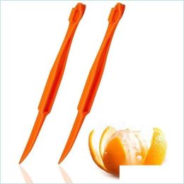 Fruitgroentegereedschap Gemakkelijk open oranje peeler gereedschap plastic citroen citrus peel cutter groente snijslicder fruit keukengadgets drop fy4072