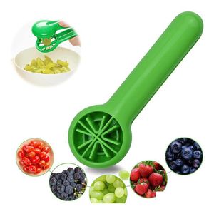 Fruit Groente Gereedschap Druivensnijder Cutter Voor Peuters Baby's Cherry Tomaat Keuken Koken Gadget Pitloze Mtifunctional Doseer Dhf Ota67