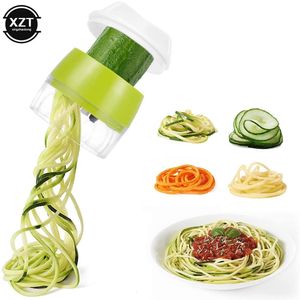 Herramientas de frutas y verduras de mano Espiralizador Slicer Cortador en espiral Calabacín Pasta Fideos Spaghetti Maker Gadgets de cocina 230906